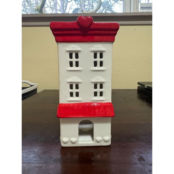 Valentine's Day 2024 Target Spritz Ceramic Tall Building Red House New - Picture 1 of 8